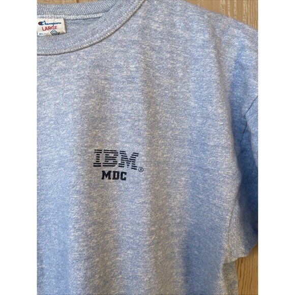 Vintage IBM MDC blue champion T-shirt Early 80s super vintage computer software - Picture 3 of 8